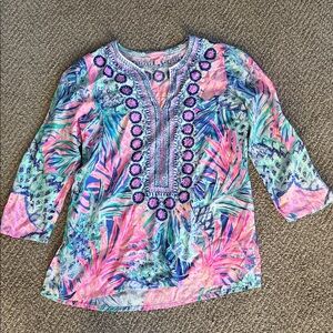 Lilly Pulitzer pineapple Tropical Tunic beaded